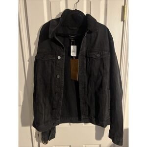 Eleven Paris Men's Jean Denim Jacket Jacket, Black, XXL